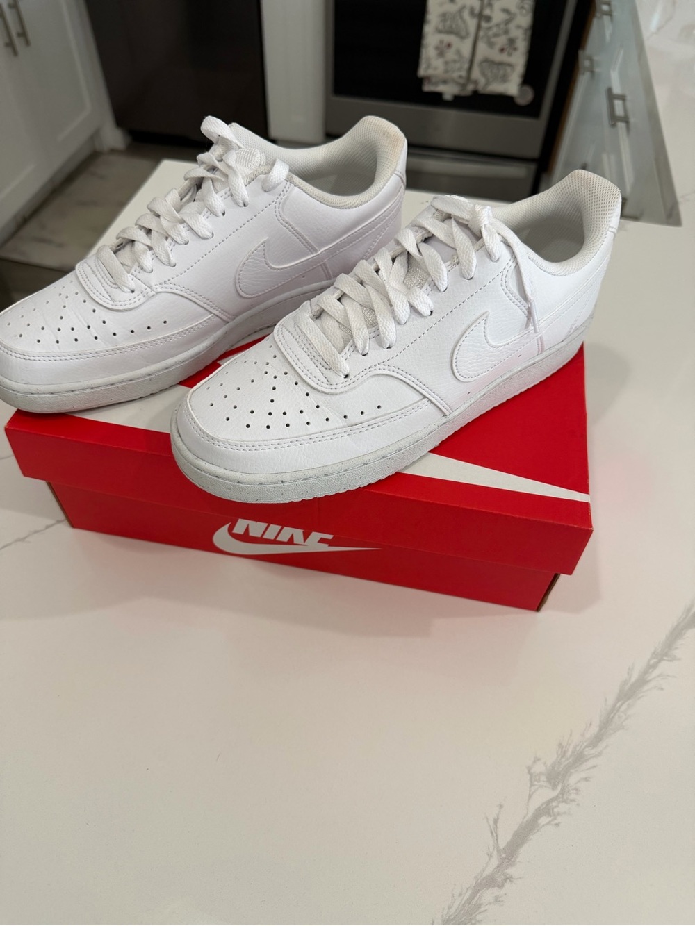 Nike White/Grey Bottom Airforce Ones Sneakers - Picture 2 of 5
